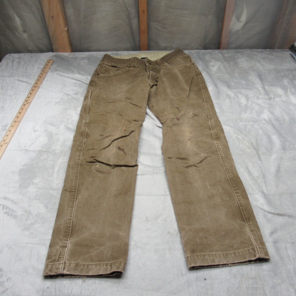 Kuhl Rydr Pants Mens 32x29 Brown Flannel Lined‎ Straight Stretch Patina Dye VTG